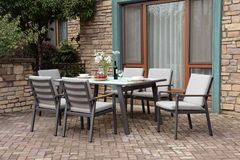 Furniture of America® Alycia 7-Piece White/Gray Patio Dining Set