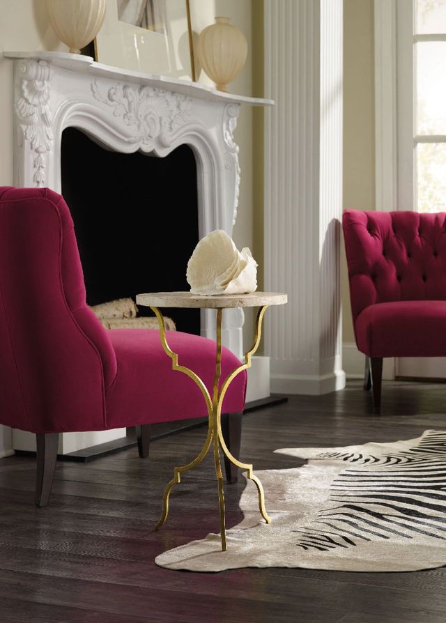 Hooker® Furniture Commerce and Market Martini Beige Accent Table with Gold Base-3