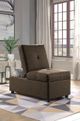 Mazin Furniture Denby Brown Fabric Storage Ottoman/Chair-1