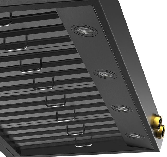 Kucht Professional 48" Titanium Stainless Steel Wall Mount Range Hood with Gold Accents-3