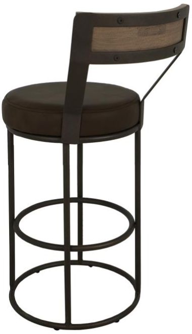 International Furniture Direct Xel-Ha Dark Hay Brown/Blacksmithing Black/Brown Barstool -3