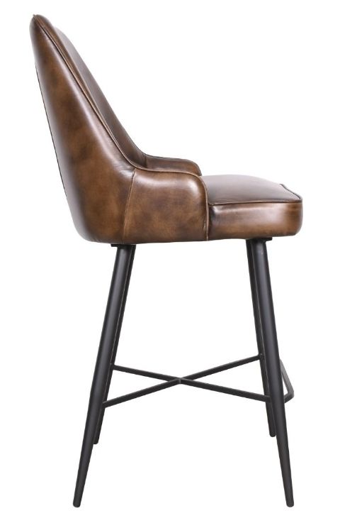 Home Trends & Design Leeds Antique Whiskey/Black Counter Height Chair-1