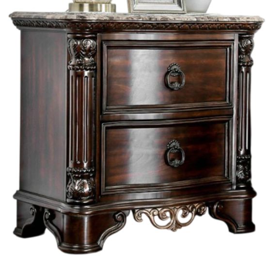 Furniture of America® Menodora 4-Piece Brown Cherry Queen Bedroom Set-2