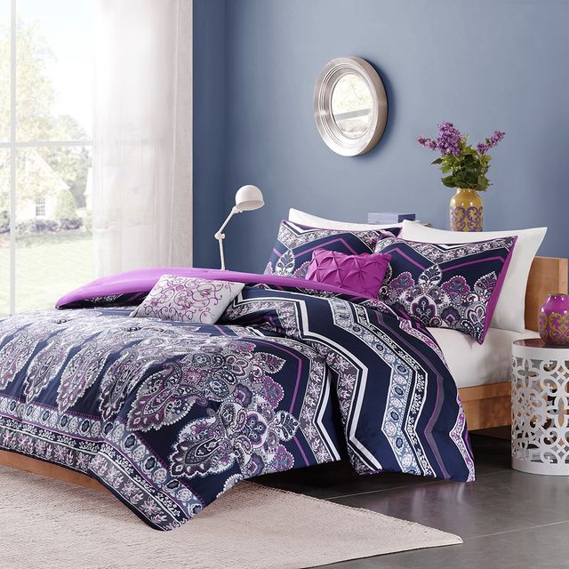 Olliix by Intelligent Design Adley Purple Full/Queen Comforter Set-3