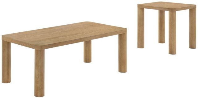 Coaster® Castlewood 2-Piece Washed Oak Table Set-0