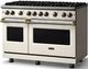 Viking® 5 Series 48" Pure White Pro Style Gas (LP) Range with Brushed Brass Trim-2