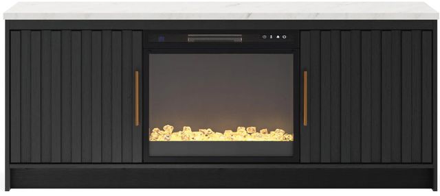 Signature Design by Ashley® Cadmori Black/White 63" TV Stand with Electric Fireplace-3