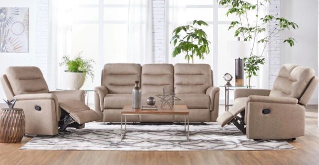 Hughes Furniture® 15176 Gio Mushroom Manual Reclining Sofa-1