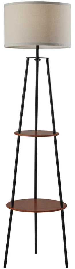 Adesso® Sydney Black Shelf Floor Lamp-0