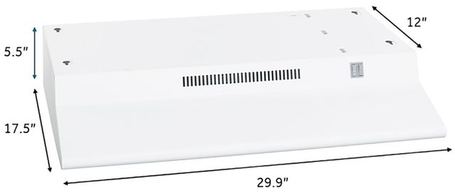 GE® White Non-Vented Under Cabinet Range Hood-1