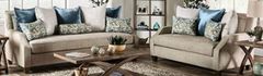Furniture of America® Catarina 2-Piece Beige/Teal Living Room Sitting Set