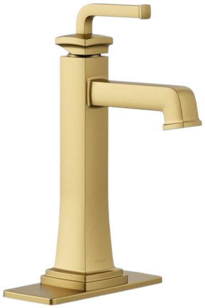 KOHLER® Riff® Vibrant Brushed Moderne Brass Bathroom Sink Faucet-0