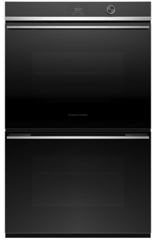 Fisher & Paykel Series 9 30" Black Contemporary Double Electric Wall Ovens