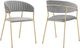 Armen Living Nara 2-Piece Gray Dining Chairs-3