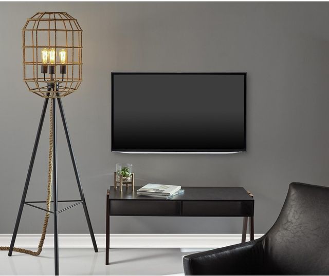 Adesso® Laurel Black Coffee Table with Walnut Legs-2