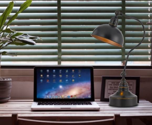 Cal® Lighting & Accessories Dark Bronze Desk Lamp-4