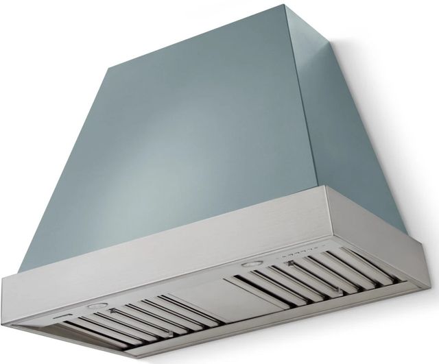La Cornue CornuFé Euclid 36" Ocean Wall Mounted Range Hood with Satin Chrome Trim-0
