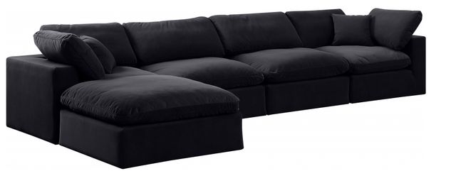 Meridian Furniture Comfy 5-Piece Velvet Sectional-1