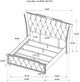Coaster® Lorient Black Queen LED Upholstered Wingback Bed-2