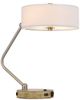 Cal® Lighting & Accessories Brushed Steel/White Desk Lamp-1