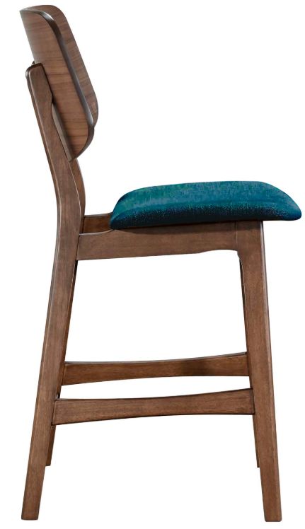 New Classic® Home Furnishings Oscar Teal/Walnut Counter Stool-3
