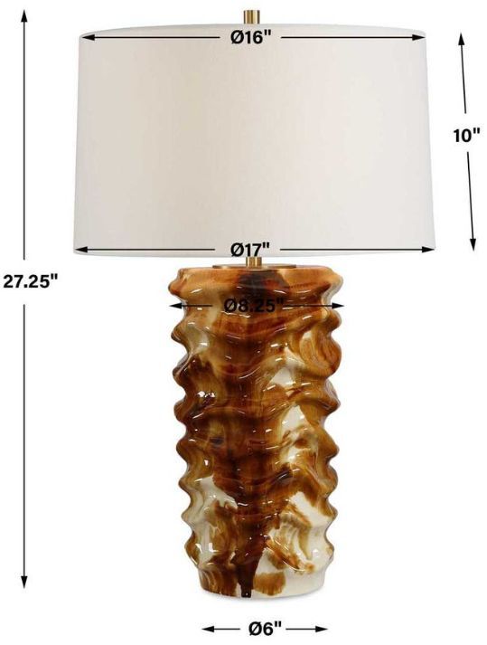 Uttermost® Bassa Brown/Cream Glazed Table Lamp-3