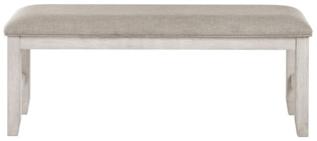 Homelegance® Savile Brushed Antique White/Light Gray Bench-2