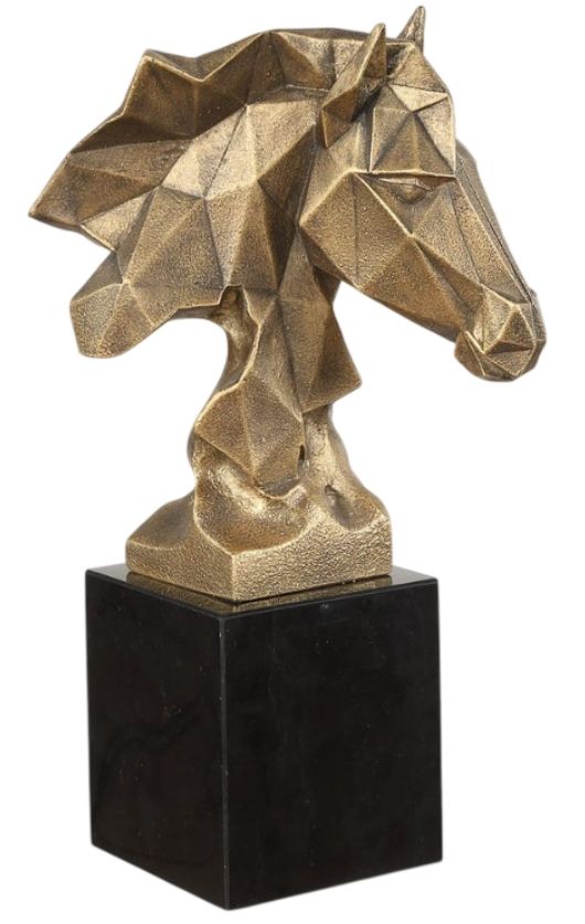 Uttermost® Chiseled Horse Bust Black/Gold Sculpture-0