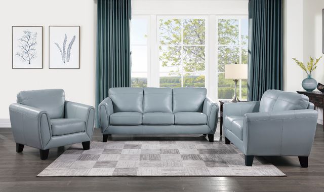 Homelegance® Spivey Aqua Leather Loveseat-1