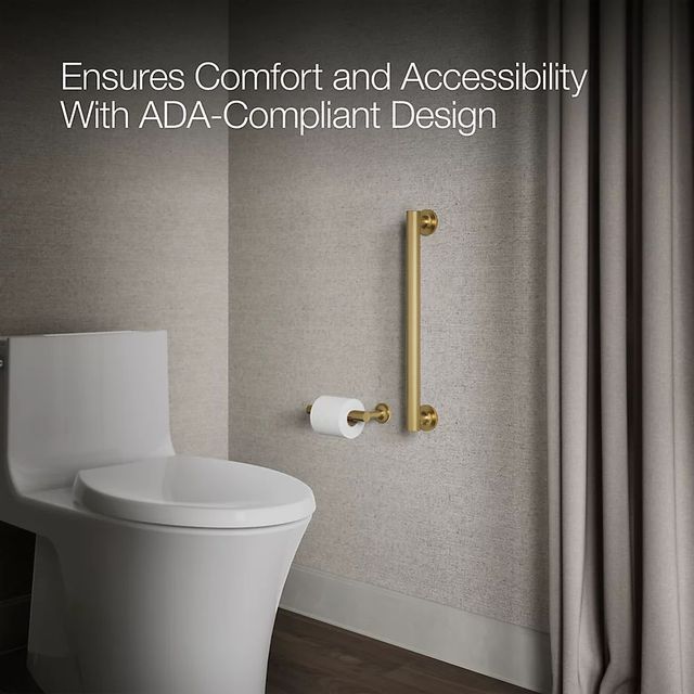 KOHLER® Purist® Vibrant Brushed Moderne Brass 18" Grab Bar-3