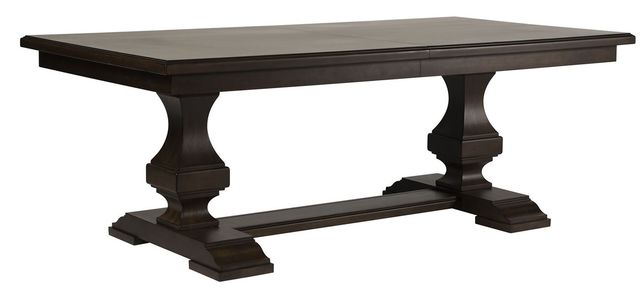 Liberty Furniture Lucca 7-Piece Cordovan Brown Double Pedestal Table Set-1