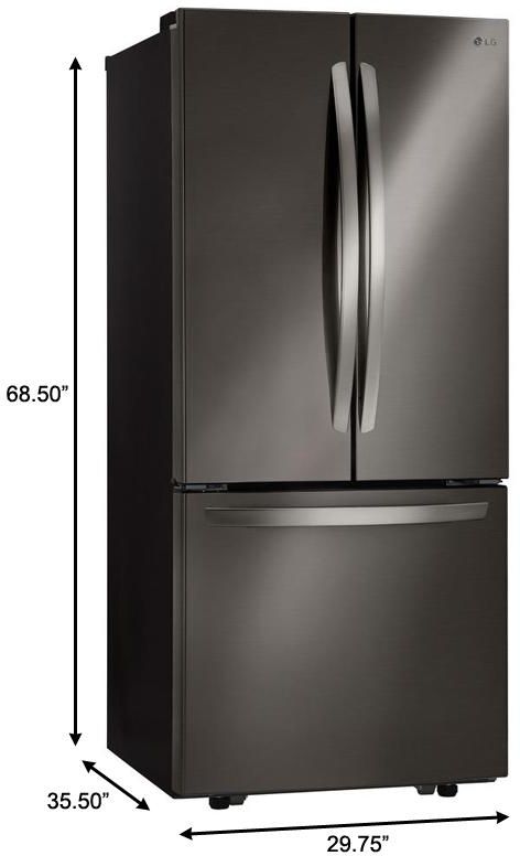 LG 30 in. 21.8 Cu. Ft. 3-Door French Door Refrigerator-Black Stainless Steel-7