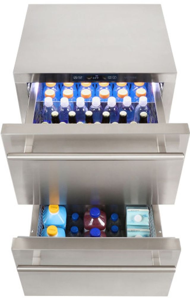 Sapphire Series 5 24" 4.6 Cu. Ft. Stainless Steel Outdoor Refrigerator Drawers-2