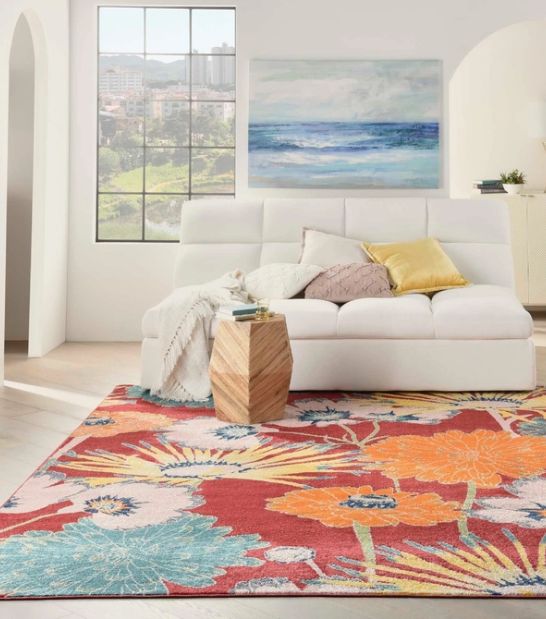 Nourison Home™ Allur Red Multicolor 5'x7' Style 4 Area Rug-3