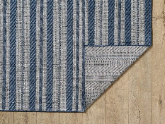 KAS Rugs Provo Blue Stripes 5'x8' Area Rug-2
