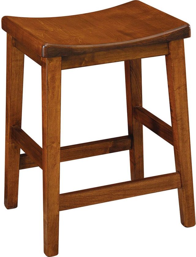 Archbold Furniture Customizable Trditional Maple Dining Saddle Counter Stool-1
