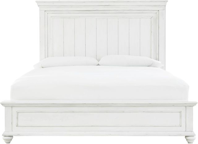 Benchcraft® Kanwyn Whitewash Queen Panel Bed-1