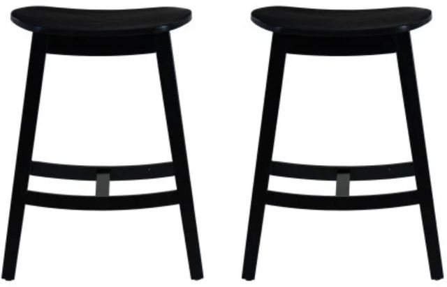 Linon Cappy 2-Piece Black Counter Stool Set-3