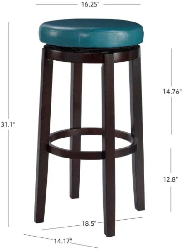 Linon Maya Teal Bar Stool-2