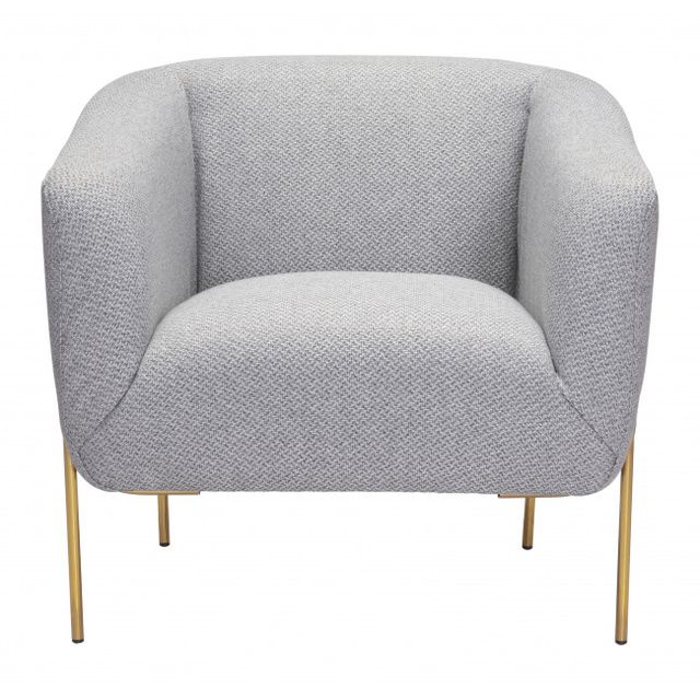 Zuo® Modern Micaela Gray/Gold Arm Chair-2
