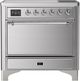 Ilve® Majestic III 36" Stainless Steel Pro Style Induction Range with Solid Door and Chrome Trim-0
