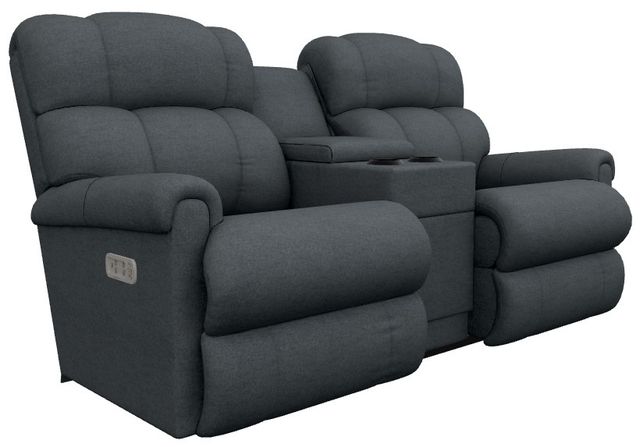 La-Z-Boy® Pinnacle Denim Power Wall Reclining Loveseat with Console, Headrest, and Lumbar-0