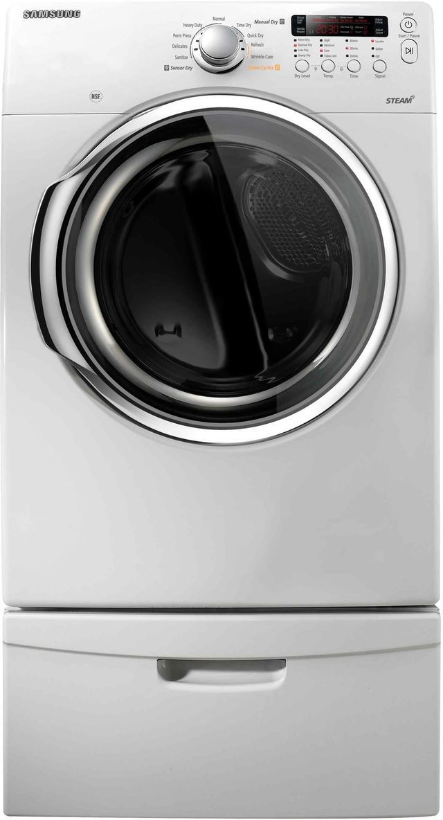 Samsung 7.3 Cu. Ft. Neat White Electric Steam Dryer-1