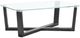 Magnussen Home® Wexler Black Truffle Cocktail Table with Clear Glass Top-0