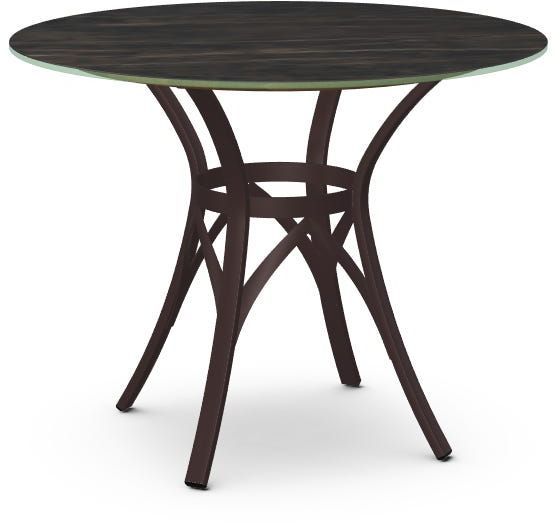 Amisco Customizable Kai 39" Black Italian Porcelain Top Round Table-0