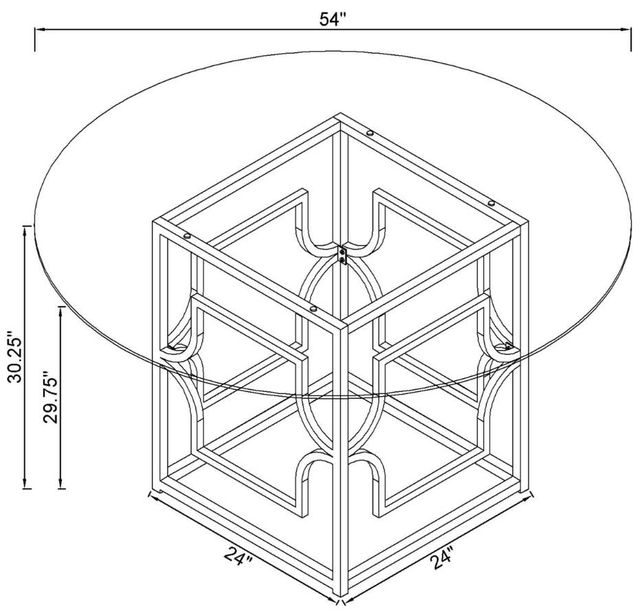 Coaster® Starlight Clear/Brass Round Dining Table-3