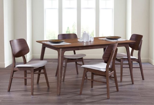 New Classic® Home Furnishings Oscar 5-Piece Natural Beige/Walnut Counter Dining Set-1
