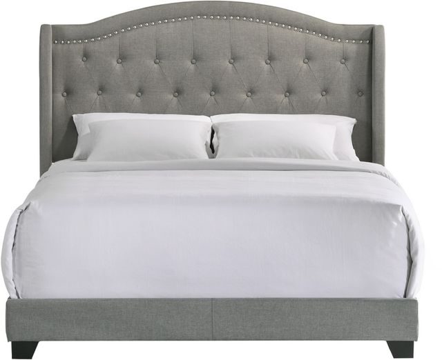 Intercon Rhyan Smoke Queen Upholstered Panel Bed-2