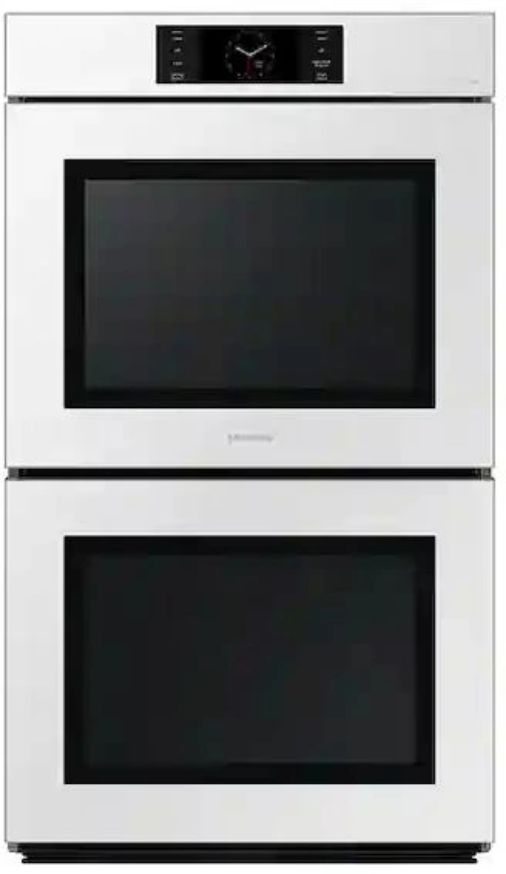 Samsung Bespoke 30" White Glass Double Electric Wall Oven-0