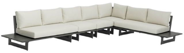 Meridian Furniture Maldives 2-Piece Cream/Dark Gray Aluminum/Fabric Outdoor Modular Sectional-0